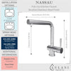 Nassau Stainless Steel 1 Handle Pull-Out Swivel Kitchen Faucet with PVD Finish Includes Baseplate in Brushed Stainless finish