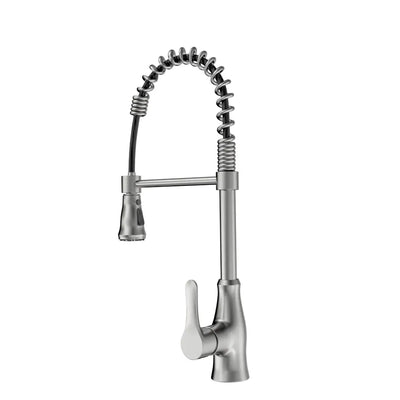 Bora Bora 1 Handle Pull-Down Swivel Kitchen Faucet with Baseplate in Brushed Nickel finish Bora Bora 1 Handle Pull-Down Swivel Kitchen Faucet with Baseplate in Brushed Nickel finish