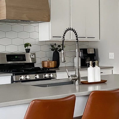 Bora Bora 1 Handle Pull-Down Swivel Kitchen Faucet with Baseplate in Brushed Nickel finish Bora Bora 1 Handle Pull-Down Swivel Kitchen Faucet with Baseplate in Brushed Nickel finish