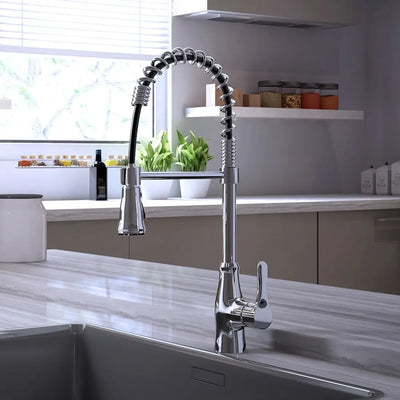Bora Bora 1 Handle Pull-Down Swivel Kitchen Faucet with Baseplate in Chrome finish Bora Bora 1 Handle Pull-Down Swivel Kitchen Faucet with Baseplate in Chrome finish