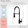 Bora Bora 1 Handle Pull-Down Swivel Kitchen Faucet with Baseplate in Matte Black finish