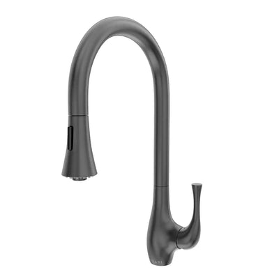 Yasawa Stainless Steel 1 Handle Pull-Down Swivel Kitchen Faucet Includes Baseplate in Gun Metal finish Yasawa Stainless Steel 1 Handle Pull-Down Swivel Kitchen Faucet Includes Baseplate in Gun Metal finish