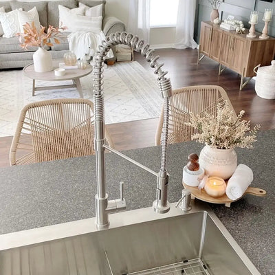 Soneva - High Arc Semi-Professional Kitchen Faucet in Brushed Stainless finish Soneva - High Arc Semi-Professional Kitchen Faucet in Brushed Stainless finish