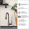Moorea Dual Sensor 1 handle Pull-Down Kitchen Faucet Includes Baseplate in Brushed Nickel finish