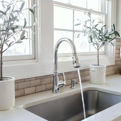 Moorea Dual Sensor 1 handle Pull-Down Kitchen Faucet Includes Baseplate in Chrome finish Moorea Dual Sensor 1 handle Pull-Down Kitchen Faucet Includes Baseplate in Chrome finish