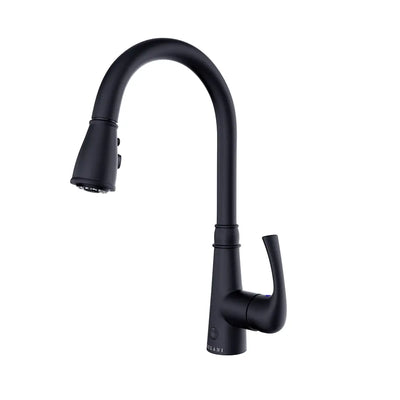 Moorea Dual Sensor 1 handle Pull-Down Kitchen Faucet Includes Baseplate in Matte Black finish Moorea Dual Sensor 1 handle Pull-Down Kitchen Faucet Includes Baseplate in Matte Black finish