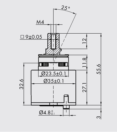 Kerox Premium Ceramic Disc Cartridge Replacement (K-35 A) 35mm - 1 3/8 Kerox Premium Ceramic Disc Cartridge Replacement (K-35 A) 35mm - 1 3/8