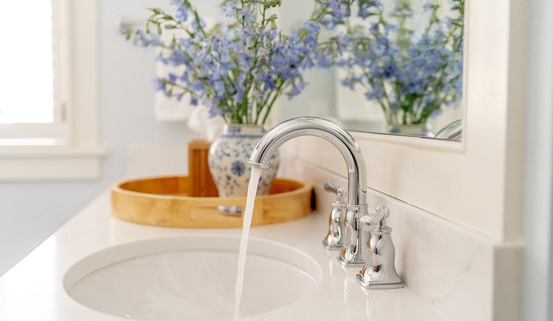 Lulani widespread brass bathroom faucet