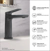 Open Box - Ibiza 1 Handle Single Hole Bathroom Faucet with Drain Assembly in Gun Metal finish