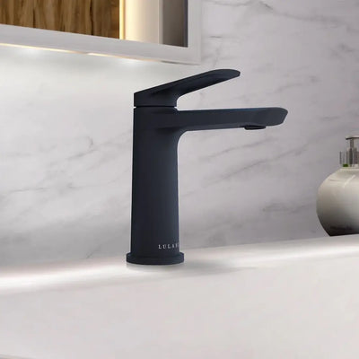 Open Box - Ibiza 1 Handle Single Hole Bathroom Faucet with Drain Assembly in Matte Black finish