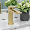 Ibiza 1 handle single hole Bathroom Faucet with drain assembly in Brushed Gold finish