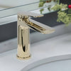 Ibiza 1 handle single hole Bathroom Faucet with drain assembly in Champagne Gold finish