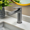 Ibiza 1 handle single hole Bathroom Faucet with drain assembly in Gun Metal finish