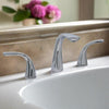 Kauai 2 Handle Widespread Brass Bathroom Faucet with Drain Assembly in Chrome finish