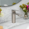 Corsica 1 Handle Single Hole Brass Bathroom Faucet with drain assembly in Brushed Nickel finish