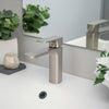 Corsica 1 Handle Single Hole Brass Bathroom Faucet with drain assembly in Brushed Nickel finish