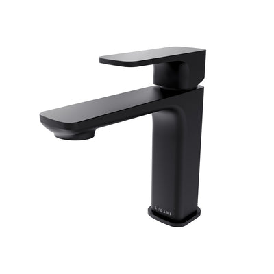 Corsica 1 Handle Single Hole Brass Bathroom Faucet with drain assembly in Matte Black finish