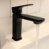 Corsica 1 Handle Single Hole Brass Bathroom Faucet with drain assembly in Matte Black finish