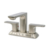 Corsica 2 Handle Centerset Brass Bathroom Faucet with drain assembly in Brushed Nickel finish