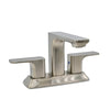 Corsica 2 Handle Centerset Brass Bathroom Faucet with drain assembly in Brushed Nickel finish