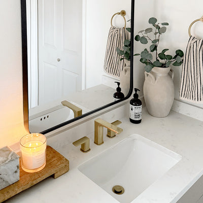 Corsica 2 Handle Widespread Brass Bathroom Faucet with drain assembly in Champagne Gold finish