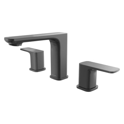 Open Box - Corsica, Widespread Bathroom Faucet with Drain Assembly Gun Metal