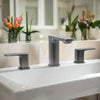 Corsica 2 Handle Widespread Brass Bathroom Faucet with drain assembly in Gun Metal finish
