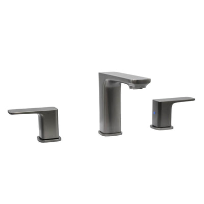 Corsica 2 Handle Widespread Brass Bathroom Faucet with drain assembly in Gun Metal finish