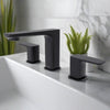 Corsica 2 Handle Widespread Brass Bathroom Faucet with drain assembly in Matte Black finish