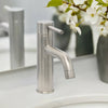 St. Lucia 1 Handle Single Hole Brass Bathroom Faucet with drain assembly in Brushed Nickel finish