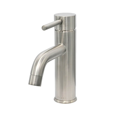 St. Lucia 1 Handle Single Hole Brass Bathroom Faucet with drain assembly in Brushed Nickel finish