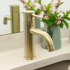 St. Lucia 1 Handle Single Hole Brass Bathroom Faucet with drain assembly in Champagne Gold finish
