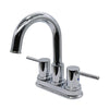 St. Lucia 2 Handle Centerset Brass Bathroom Faucet with drain assembly in Chrome finish