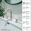 St. Lucia 2 Handle 3 Hole Widespread Brass Bathroom Faucet with drain assembly in Brushed Nickel finish