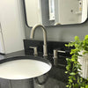 St. Lucia 2 Handle 3 Hole Widespread Brass Bathroom Faucet with drain assembly in Brushed Nickel finish