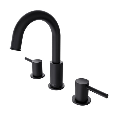 Open Box - St. Lucia, Widespread Bathroom Faucet with Drain Assembly Matte Black