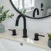 St. Lucia 2 Handle 3 Hole Widespread Brass Bathroom Faucet with drain assembly in Matte Black finish