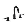 St. Lucia 2 Handle 3 Hole Widespread Brass Bathroom Faucet with drain assembly in Matte Black finish