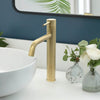 St. Lucia 1 Handle Vessel Height Brass Bathroom Faucet with drain assembly in Champagne Gold finish