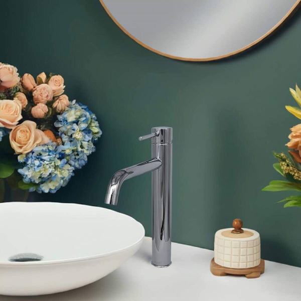 St. Lucia 1 Handle Vessel Height Brass Bathroom Faucet with drain