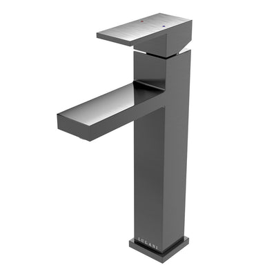 Open Box - Santorini, Vessel Height Bathroom Faucet with Drain Assembly Gun Metal