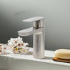 Yasawa - Single Hole Stainless Steel Bathroom Faucet with drain assembly in Brushed Stainless finish
