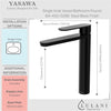 Yasawa Stainless Steel 1 Handle Vessel Sink Bathroom Faucet with drain assembly in Steel Black finish