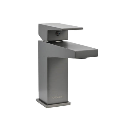 Boracay 1 Handle Single Hole Brass Bathroom Faucet with drain assembly in Gun Metal finish