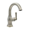 Aurora 1 Handle Single Hole Brass Bathroom Faucet with drain assembly in Brushed Nickel finish
