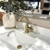 Aurora 1 Handle Single Hole Brass Bathroom Faucet with drain assembly in Champagne Gold finish