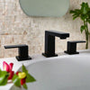 Capri 2 Handle 3 Hole Widespread Brass Bathroom Faucet with drain assembly in Matte Black finish