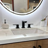 Capri 2 Handle 3 Hole Widespread Brass Bathroom Faucet with drain assembly in Matte Black finish