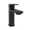 Corsica 1 Handle Single Hole Brass Bathroom Faucet with drain assembly in Matte Black finish