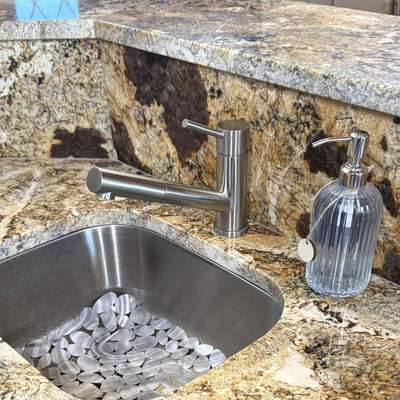 Bali - Stainless Steel 1 Handle 2-Function Pull-Out Swivel Kitchen Faucet with Baseplate in Brushed Stainless finish